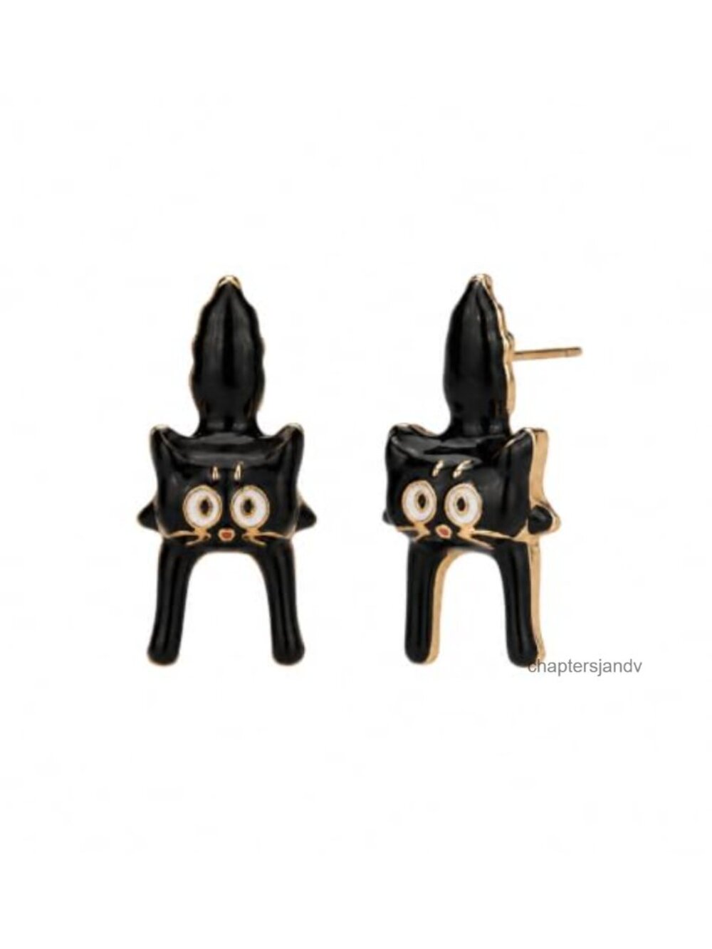 Black Cat Stud Earrings for Women Halloween Cosplay Jewelry Metal